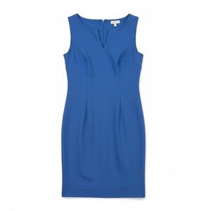 Talbots Blue Sheath Dress Women’s Small Sleeveless Career Work Stretch Midi